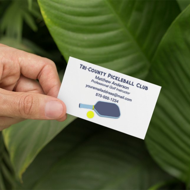 Carte De Visite Instructeur de Pickleball Pickleball Pro Sur mesur (Créateur téléchargé)