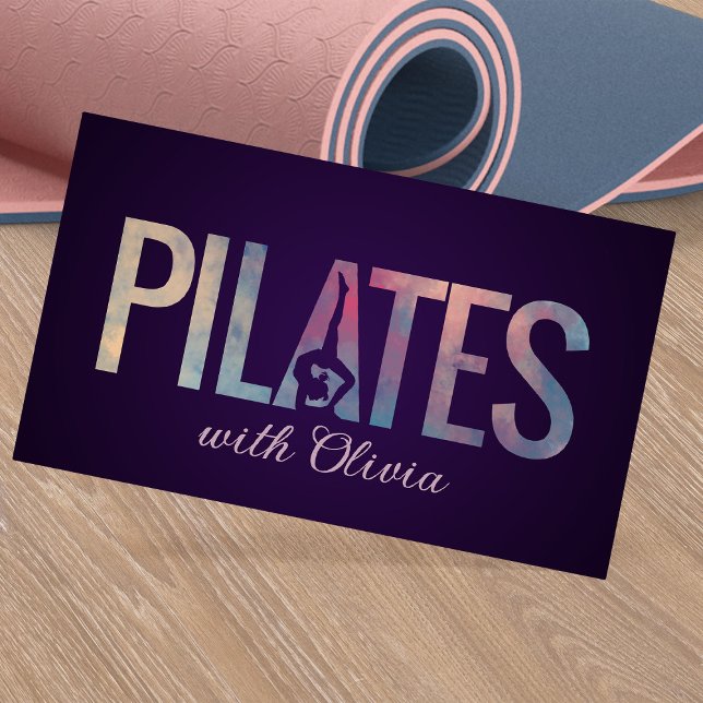 Carte De Visite Instructeur de Pilates minimaux cool (Créateur téléchargé)