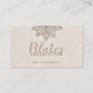 Carte De Visite Instructeur de Pilates modernes Lotus Flower