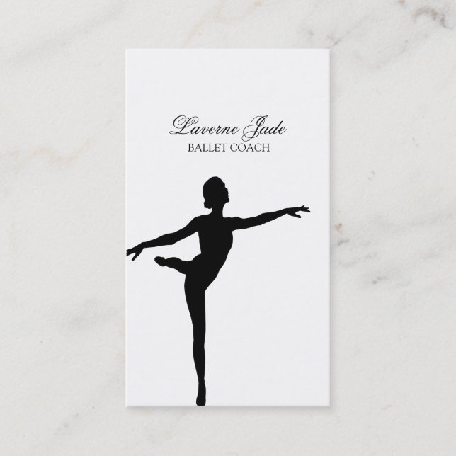Carte De Visite Instructeur de professeur de danse de ballet de (Devant)