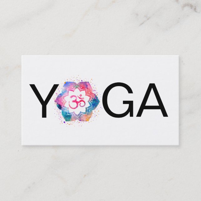 Carte De Visite Instructeur de professeur de mandala de yoga d'Aum (Devant)