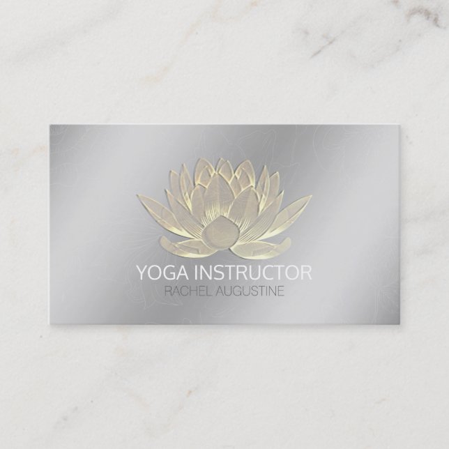 Carte De Visite Instructeur de Reiki de méditation de Lotus d'or d (Devant)