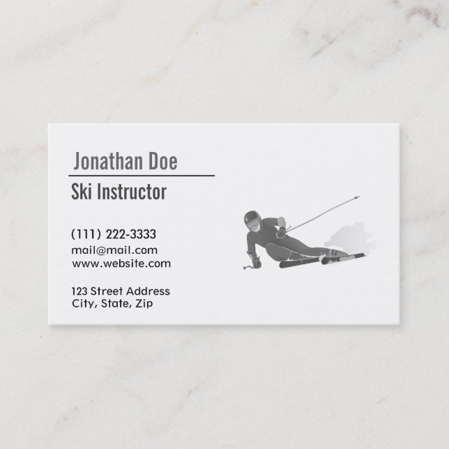 Carte de visite instructeur de ski (Devant)