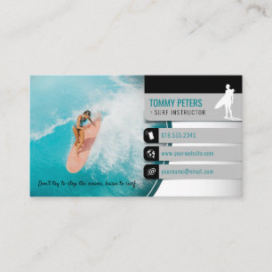 Carte De Visite Instructeur de surf   Vacances actives Surfboard