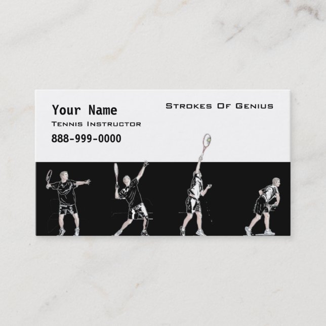 Carte De Visite Instructeur de tennis (Devant)