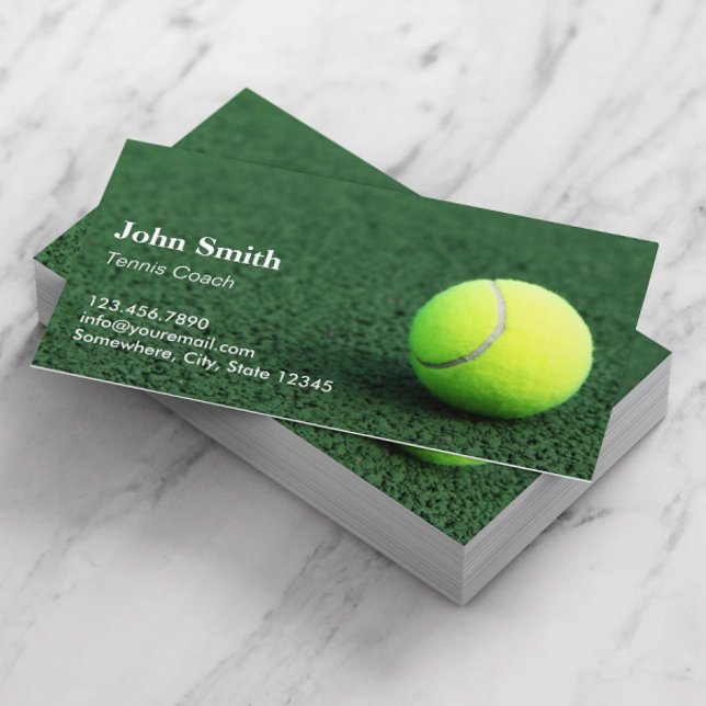Carte De Visite Instructeur de tennis professionnel (Créateur téléchargé)