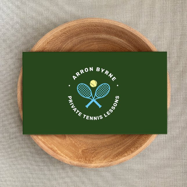Carte De Visite Instructeur de tennis Raquette de tennis et balle (Créateur téléchargé)