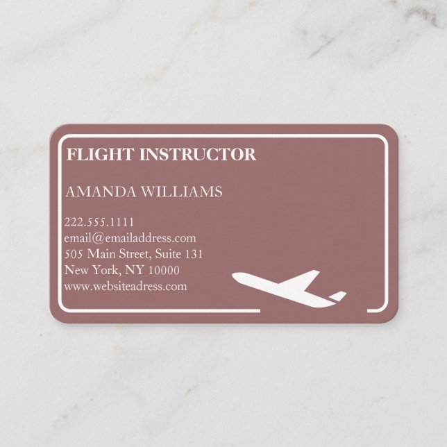 Carte De Visite Instructeur de vol d'avion à réaction moderne (Devant)