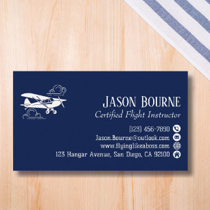 Carte De Visite Instructeur de vol professionnel en aviation de co