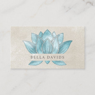 Carte De Visite Instructeur de yoga à motif floral mandala turquoi
