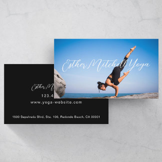 Carte De Visite Instructeur de yoga avec professionnel photo