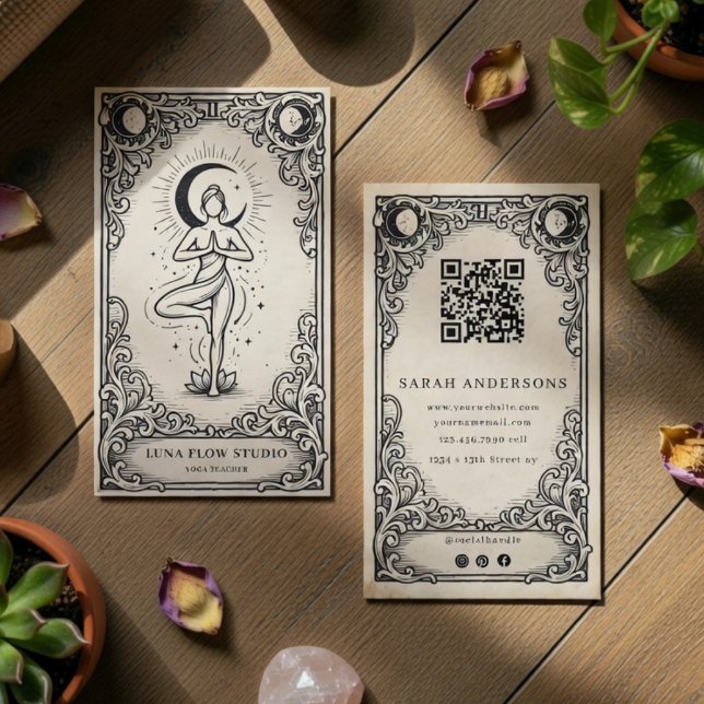 Carte De Visite Instructeur de Yoga Celestial Lotus (Créateur téléchargé)