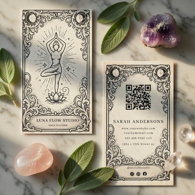 Carte De Visite Instructeur de Yoga Celestial Lotus (Créateur téléchargé)