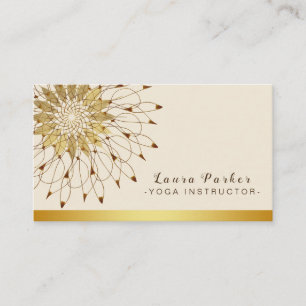 Carte De Visite Instructeur de Yoga Classique Mandala Lotus Floral