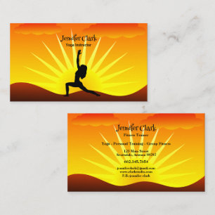 Carte De Visite Instructeur de Yoga Coucher du soleil Yoga Pose Si
