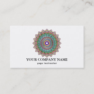 CARTE DE VISITE INSTRUCTEUR DE YOGA CUSTOMISÉ PAR LOGO DE MANDALA