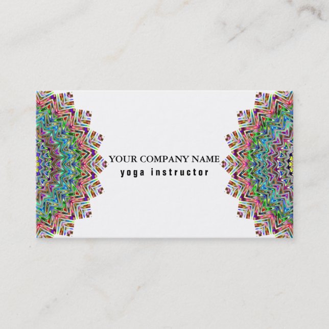 CARTE DE VISITE INSTRUCTEUR DE YOGA CUSTOMISÉ PAR LOGO DE MANDALA (Devant)