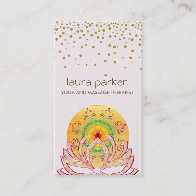 Carte De Visite Instructeur de yoga de fleur de Lotus d'aquarelle (Devant)