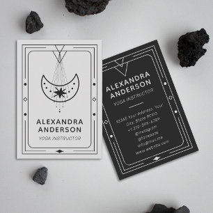 Carte De Visite Instructeur de Yoga de lune de croissant céleste g