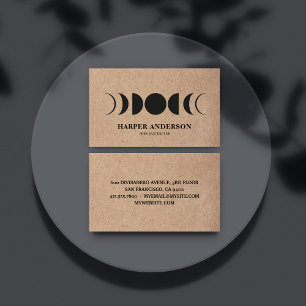 Carte De Visite Instructeur de Yoga de Pleine lune moderne profess