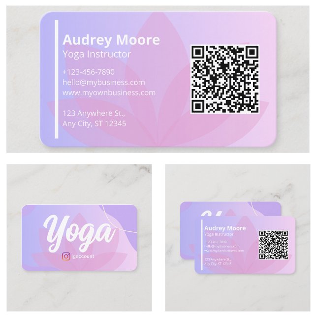 Carte De Visite Instructeur de yoga de santé holistique (Holistic Health Yoga Instructor Business Card
)