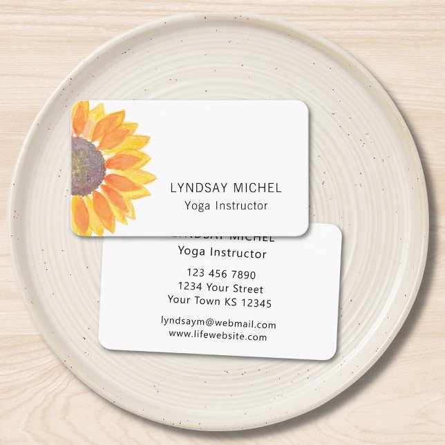 Carte de visite instructeur de Yoga de tournesol m (Créateur téléchargé)