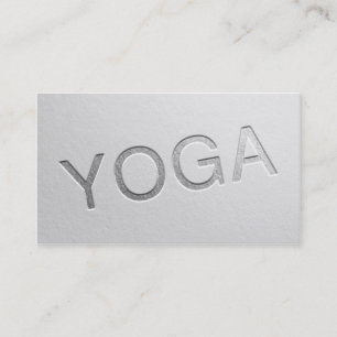 Carte De Visite Instructeur de Yoga en argent blanc minimum