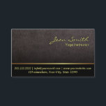 Carte de visite instructeur de Yoga en cuir foncé<br><div class="desc">Carte de visite instructeur de Yoga en cuir foncé.</div>