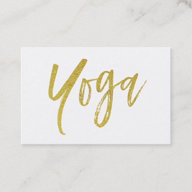 Carte De Visite *~* Instructeur de yoga Enseignant d'or blanc mode (Devant)