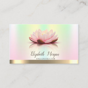 Carte De Visite Instructeur de Yoga Gold Lotus Flower Iridescente