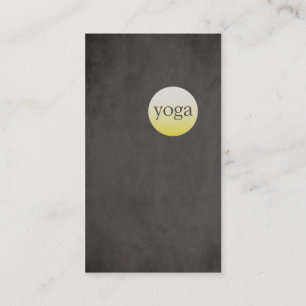 Carte De Visite Instructeur de Yoga Jaune Noir de Texture Simple M