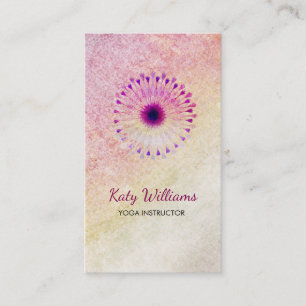 Carte De Visite Instructeur de yoga Lotus Fleur Aquarelle Chauffag
