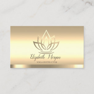 Carte De Visite Instructeur de Yoga Lotus Fleur Or Chic