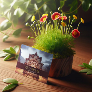 Carte De Visite Instructeur de Yoga Lotus Floral Mandala