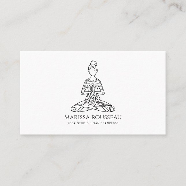 Carte De Visite Instructeur de Yoga Lotus Poise (Devant)