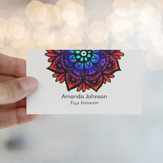 Carte De Visite Instructeur de Yoga Mandala coloré moderne