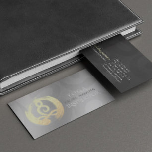 Carte De Visite Instructeur de Yoga méditation d'or en argent Pose