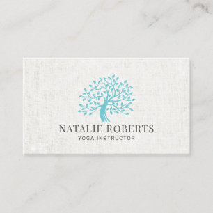 Carte De Visite Instructeur de yoga minimaliste Arbre vert éléga