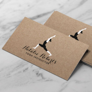 Carte De Visite Instructeur de Yoga minimaliste Pose de Yoga Rusti