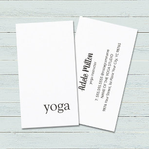 Carte De Visite Instructeur de Yoga noir blanc minimal