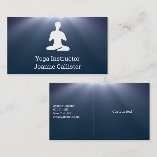Carte de visite instructeur de Yoga ou Pilates (Devant / Derrière)