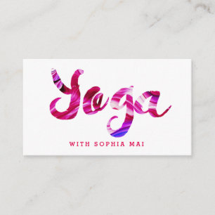 Carte De Visite Instructeur de Yoga rose moderne tendance