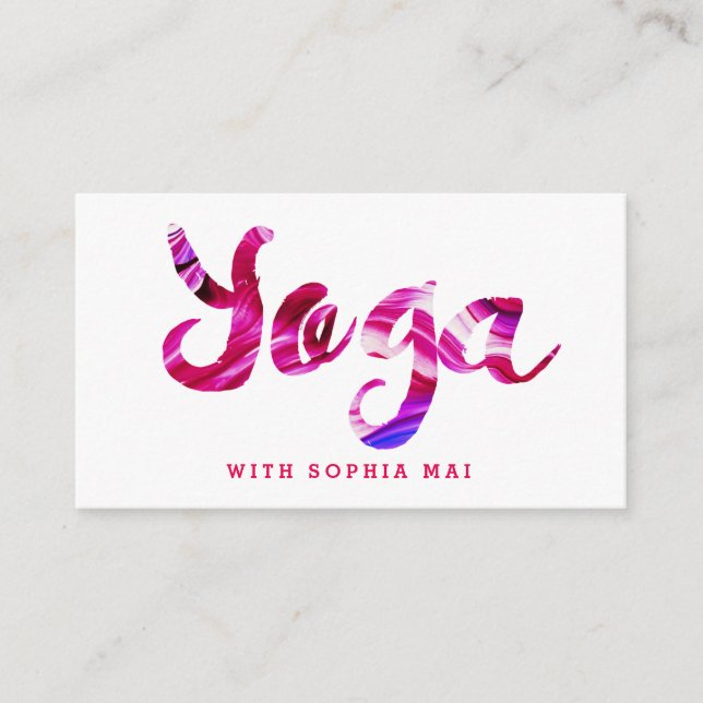 Carte De Visite Instructeur de Yoga rose moderne tendance (Devant)