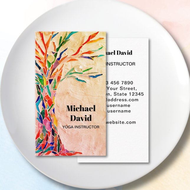 Carte De Visite Instructeur de Yoga rustique (Créateur téléchargé)