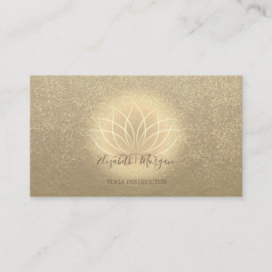 Carte De Visite Instructeur de Yoga Rustique Kraft Gold Lotus Conf