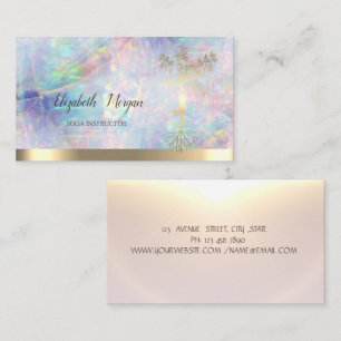 Carte De Visite Instructeur de Yoga Silhouette Opal Tree Femmes