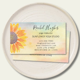 Carte De Visite Instructeur de Yoga Studio Sunflower
