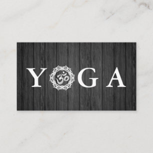 Carte De Visite Instructeur de yoga Style Vintage Bois