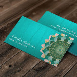 Carte De Visite Instructeur de yoga Stylish Turquoise Mandala Zen<br><div class="desc">Instructeur de Yoga Turquoise Mandala Flower Cartes de visite Vintages.</div>