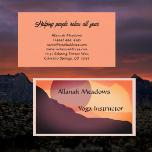Carte de visite instructeur de Yoga Sunrise coloré